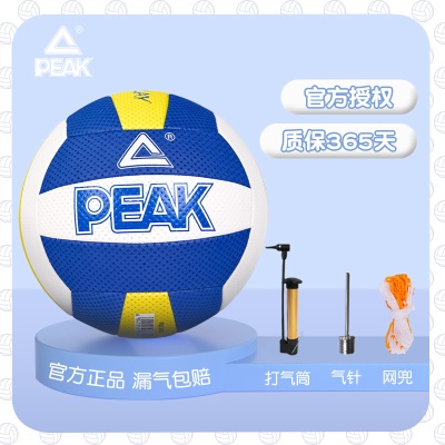 黄白蓝【5号赛用气排球】送气筒+气针+球袋