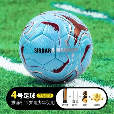 【4号珠光蓝色足球】5-12岁青少年用球-PU无缝热帖合