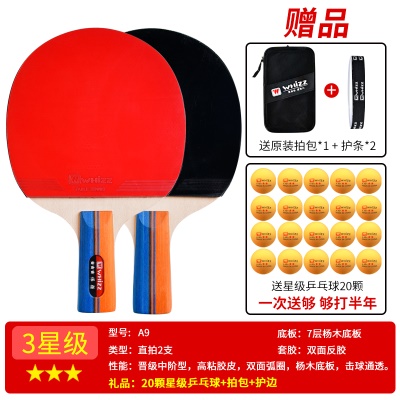 进阶款三星级【直拍2支】+送20个乒乓球 商场售价49
