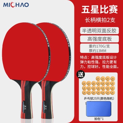 五星级比赛款（横+横）25只三星球+拍包