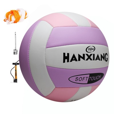 粉白紫色5号+气筒+气针网兜