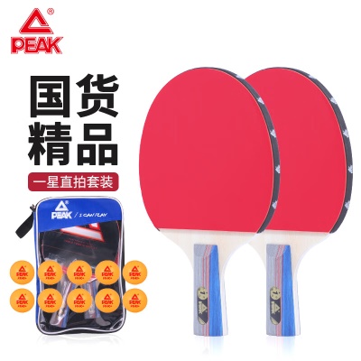 匹克1星套装【直拍双支】收藏加购送10个球+拍包