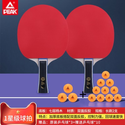 【特价回馈】1星套装横拍双支+10个球