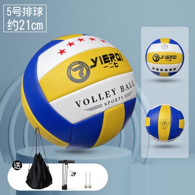 5号【排球】蓝+球包气针气筒