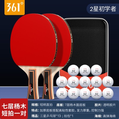 【二星】直拍2支/送三星球13个+球包