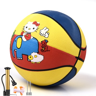 5号篮球（红黄蓝）+（打气筒+细网兜+2气针）