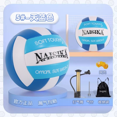 推荐5号天蓝色【防爆加厚更耐用】送球袋气筒网兜气针