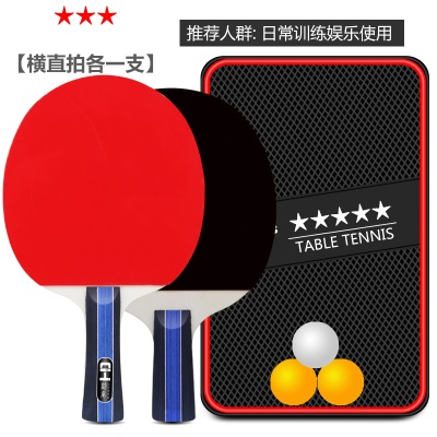 日常训练329横直拍各一支+3只球+拍包