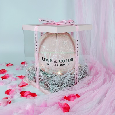 抖音透明礼盒+网红浅粉白沟