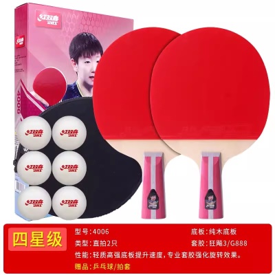 4星双拍【直+直】送乒乓球+拍套