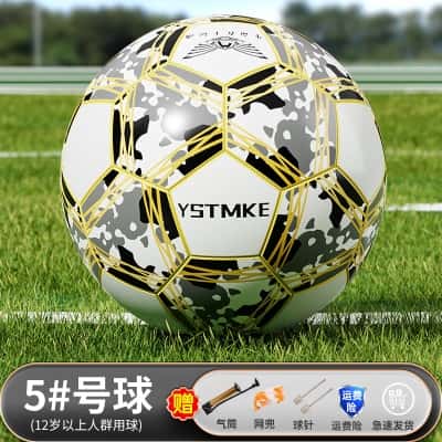 【校园推荐】银黑白5号（12岁以上标准专业球）久踢不变形