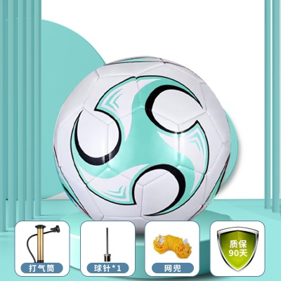 湖蓝3号【儿童款】--pvc不破皮 含【足球-打气筒-气针-网兜】