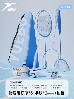 【入门款/亏本冲量PRO-217】天空蓝-送3个耐打球+手胶2个(颜色随机)+原装拍包