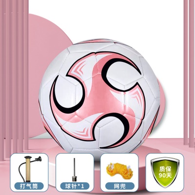 旋风粉色4号【适合5-10岁青少年用球】--pvc不破皮 含【足球-打气筒-气针-网兜