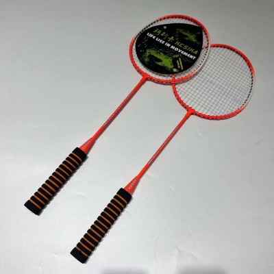高端羽毛球拍 荧光红【2拍+拍包】