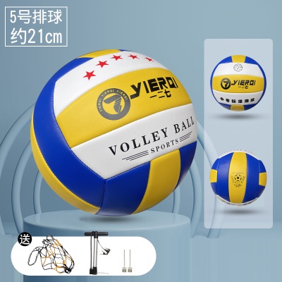 5号【排球】蓝+网兜气针气筒