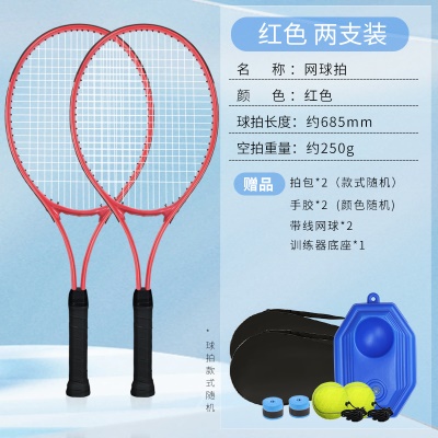 成人双拍+球包+底座+2网球+2手胶