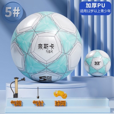 升级版【5号新款湖蓝色】防爆PU耐磨送气针网兜气筒