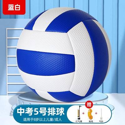 【防滑颗粒面】蓝白-加厚款--送打气筒+网兜+气针