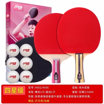 4星双拍【横+直】送乒乓球+拍套