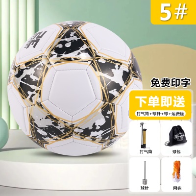 【5号TPU机缝】黑金【12岁以上标准球】送球包+充气三件套