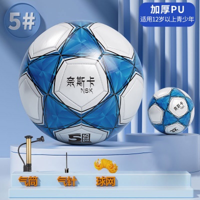 升级版【5号新款蓝色】防爆PU耐磨送气针网兜气筒