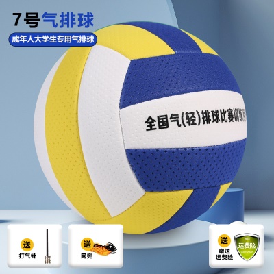 7号气排球大学生中老年黄白蓝 送气针网兜