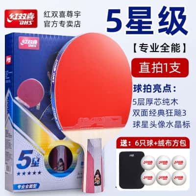 5星H5006【直拍1只】送6球+包