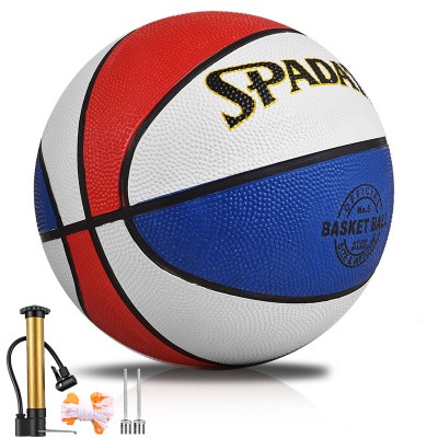 5号篮球（红白蓝）+（打气筒+细网兜+2气针）
